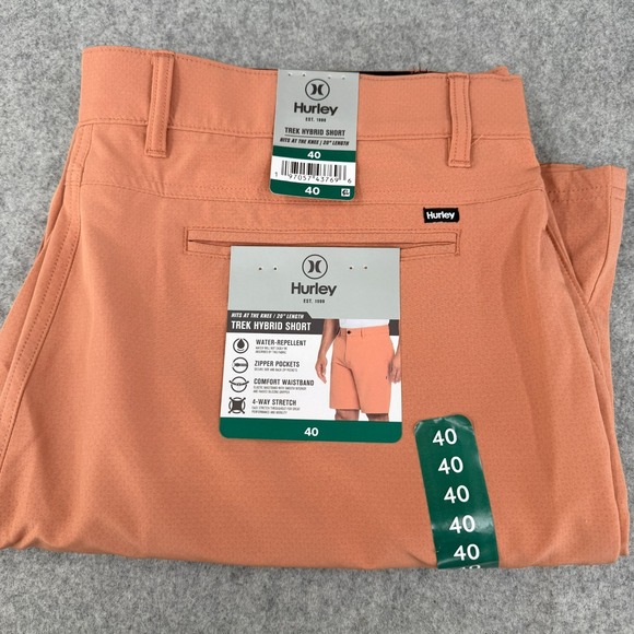Hurley Other - New Hurley Trek Hybrid Shorts Mens 40 Light Orange Water-Repellent Zipper Pocket